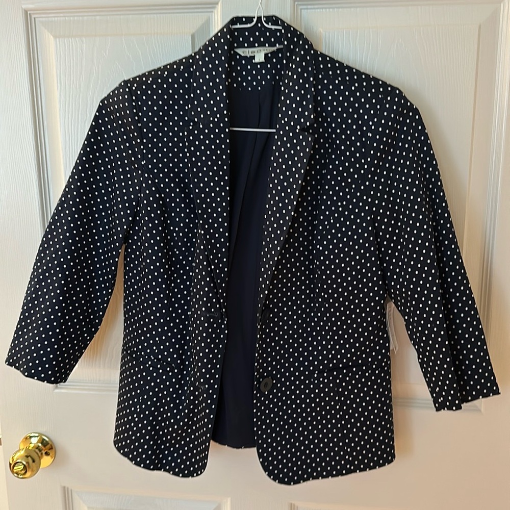 Navy polkadot blazer